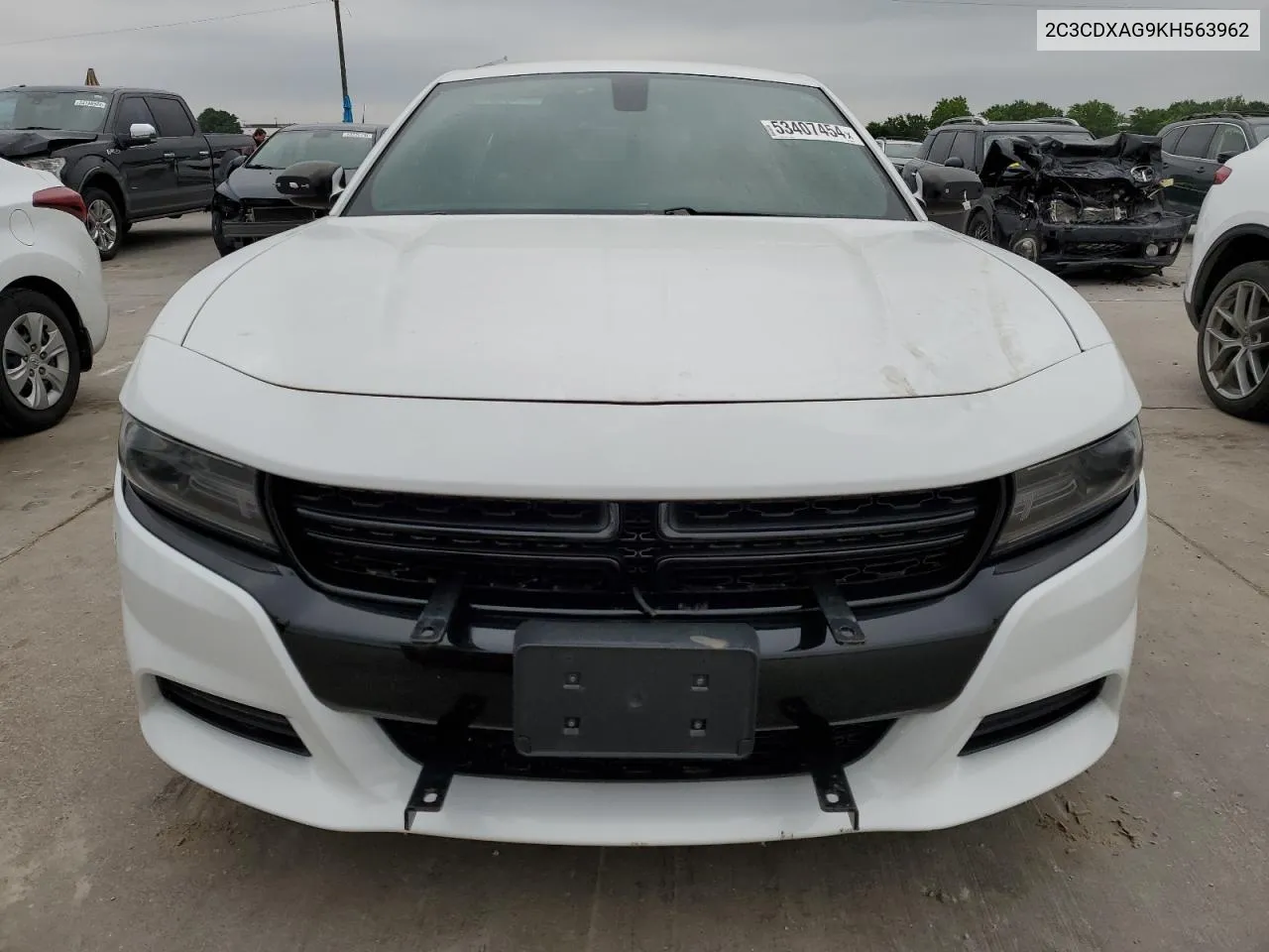 2019 Dodge Charger Police VIN: 2C3CDXAG9KH563962 Lot: 53407454