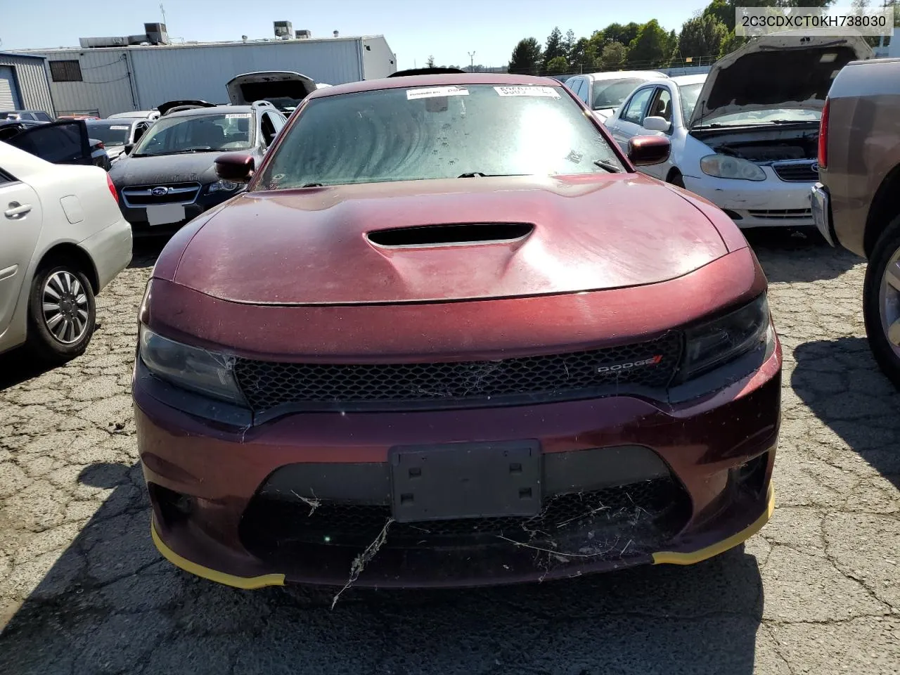 2019 Dodge Charger R/T VIN: 2C3CDXCT0KH738030 Lot: 53694014