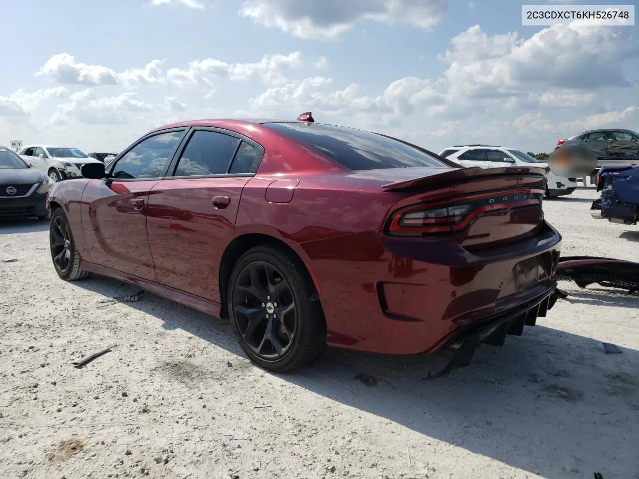 2019 Dodge Charger R/T VIN: 2C3CDXCT6KH526748 Lot: 54066184