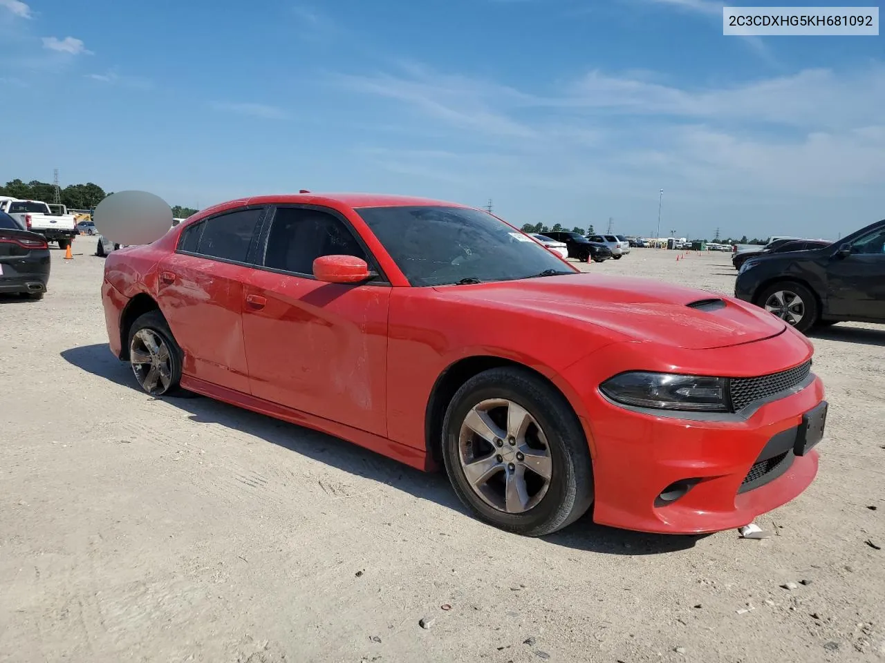 2C3CDXHG5KH681092 2019 Dodge Charger Gt