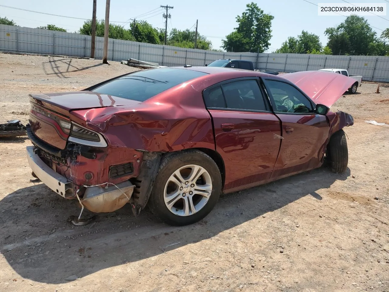 2019 Dodge Charger Sxt VIN: 2C3CDXBG6KH684138 Lot: 54766914