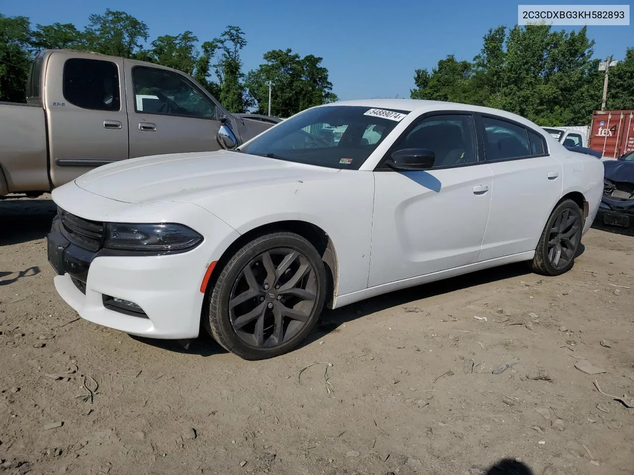 2019 Dodge Charger Sxt VIN: 2C3CDXBG3KH582893 Lot: 54889074