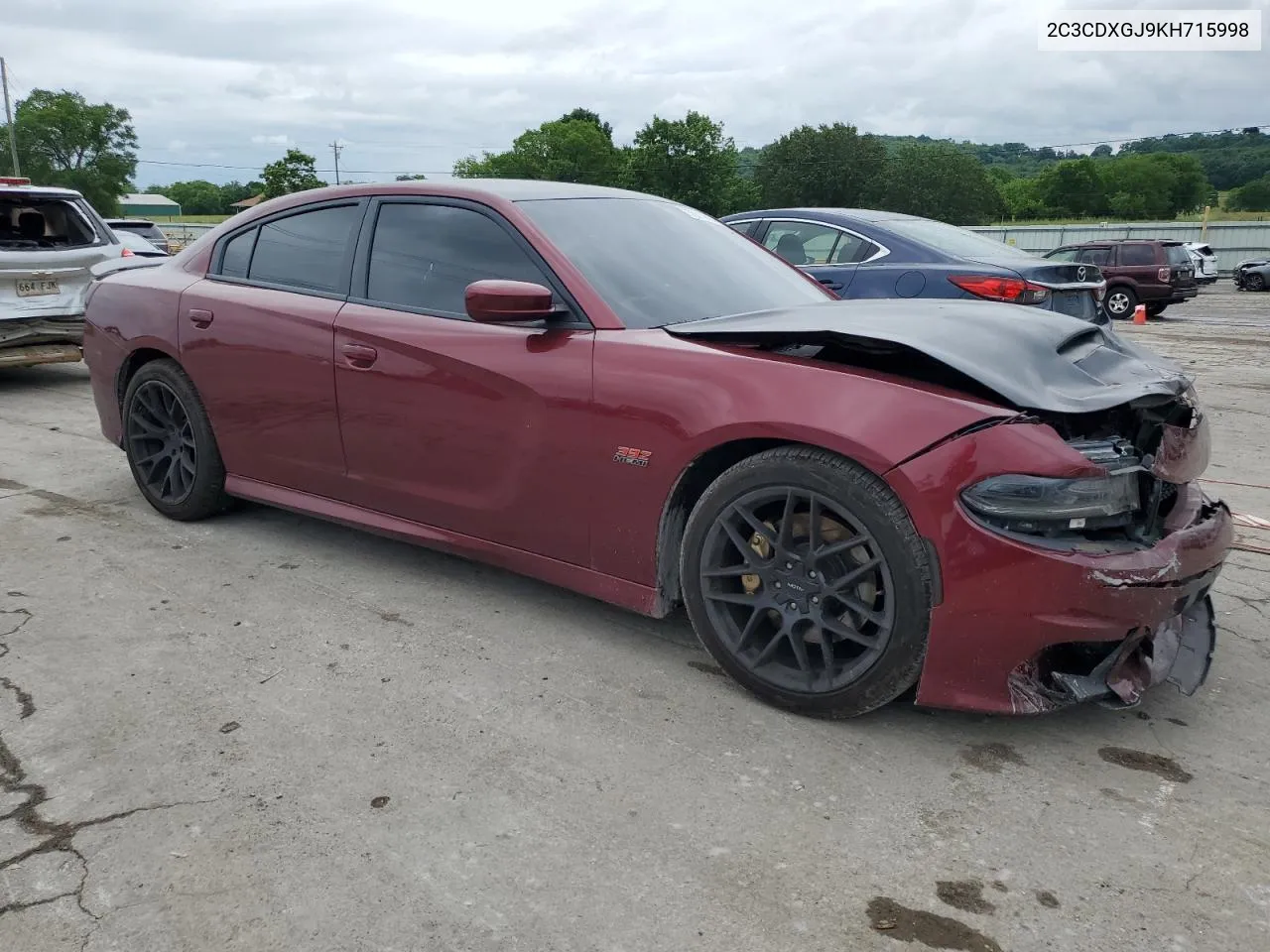 2019 Dodge Charger Scat Pack VIN: 2C3CDXGJ9KH715998 Lot: 55019894