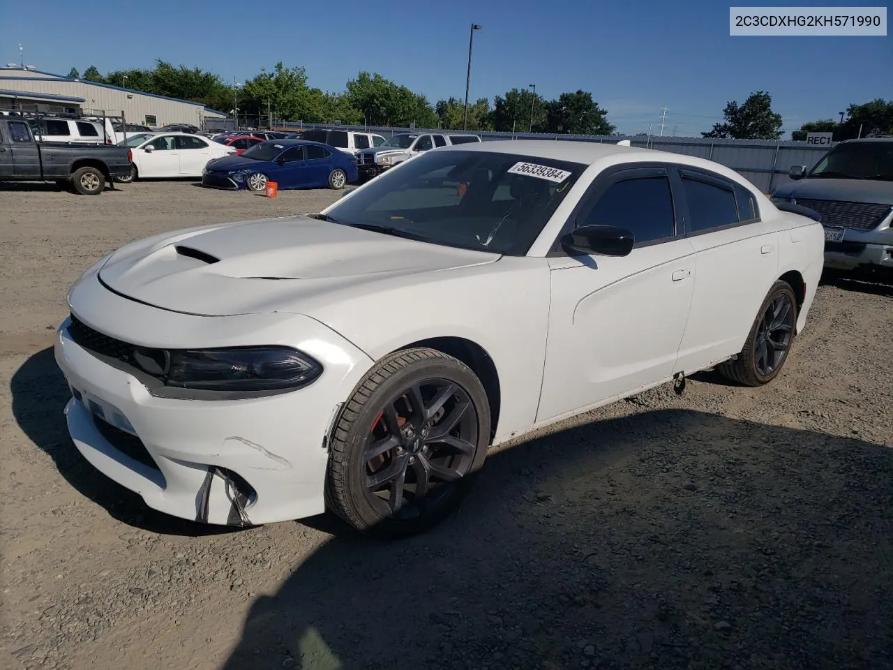 2019 Dodge Charger Gt VIN: 2C3CDXHG2KH571990 Lot: 56339384