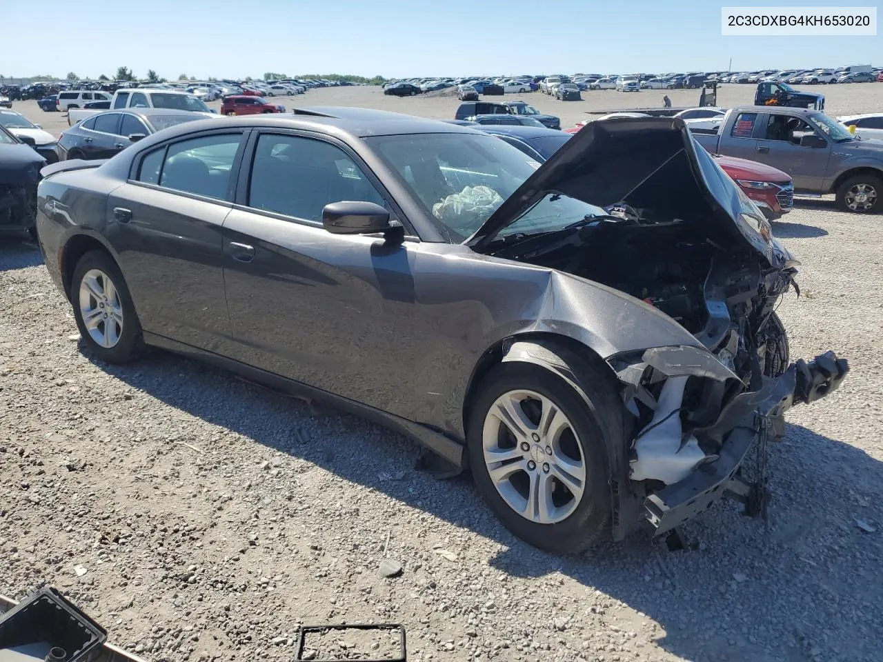 2019 Dodge Charger Sxt VIN: 2C3CDXBG4KH653020 Lot: 58890324