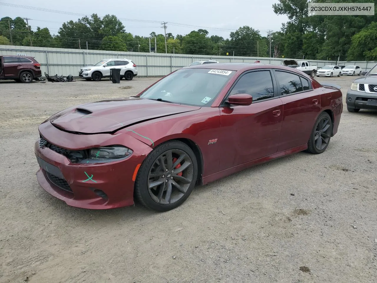 2019 Dodge Charger Scat Pack VIN: 2C3CDXGJXKH576447 Lot: 64243854