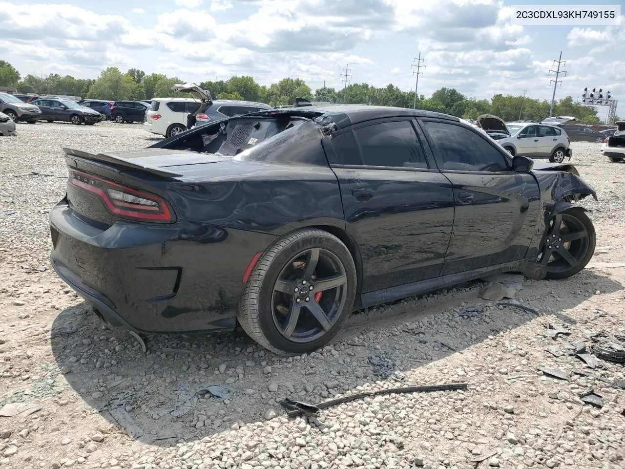 2019 Dodge Charger Srt Hellcat VIN: 2C3CDXL93KH749155 Lot: 68242744