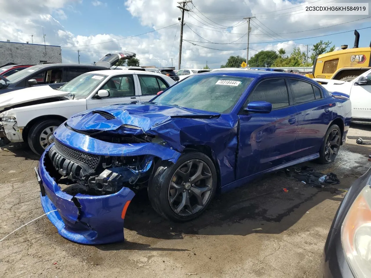 2019 Dodge Charger Gt VIN: 2C3CDXHG6KH584919 Lot: 70318444