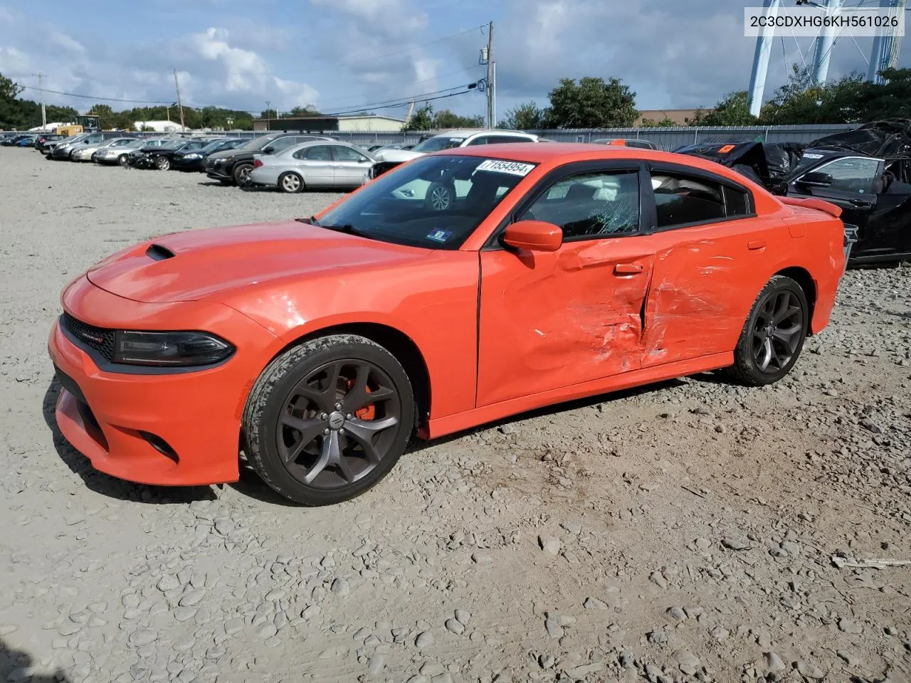 2019 Dodge Charger Gt VIN: 2C3CDXHG6KH561026 Lot: 71554954