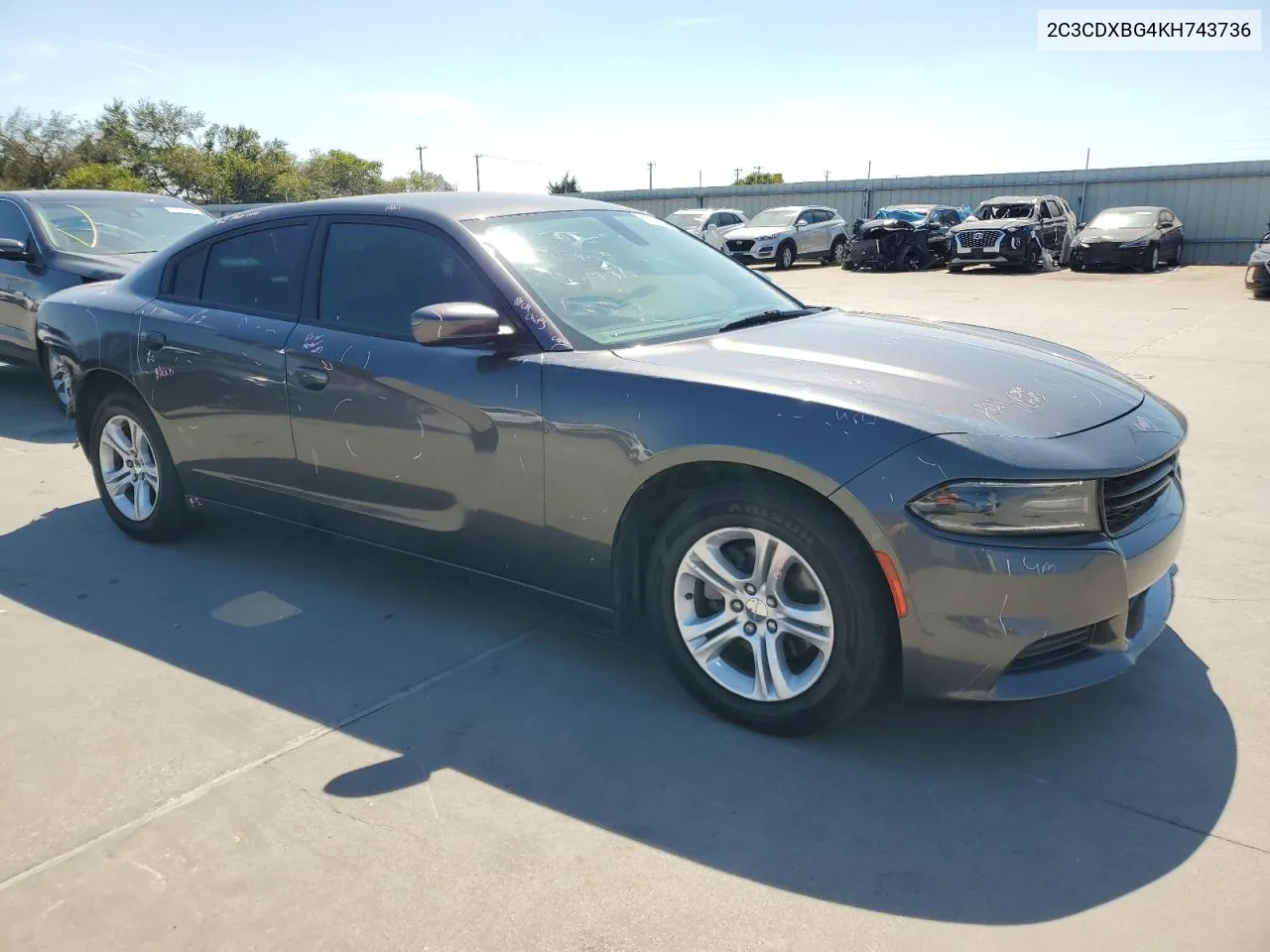 2019 Dodge Charger Sxt VIN: 2C3CDXBG4KH743736 Lot: 72590994