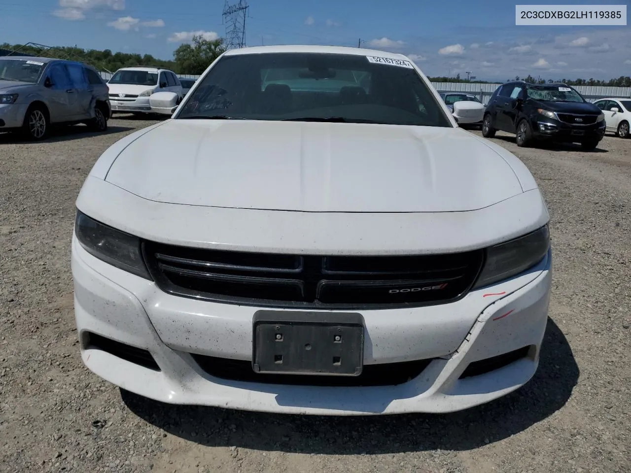 2020 Dodge Charger Sxt VIN: 2C3CDXBG2LH119385 Lot: 52167324