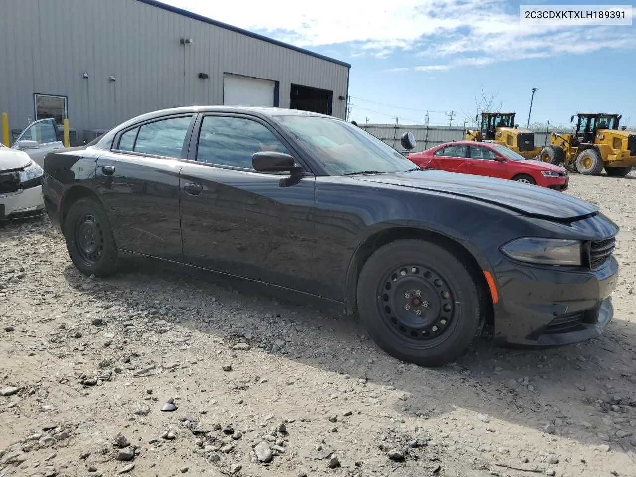 2020 Dodge Charger Police VIN: 2C3CDXKTXLH189391 Lot: 54055404