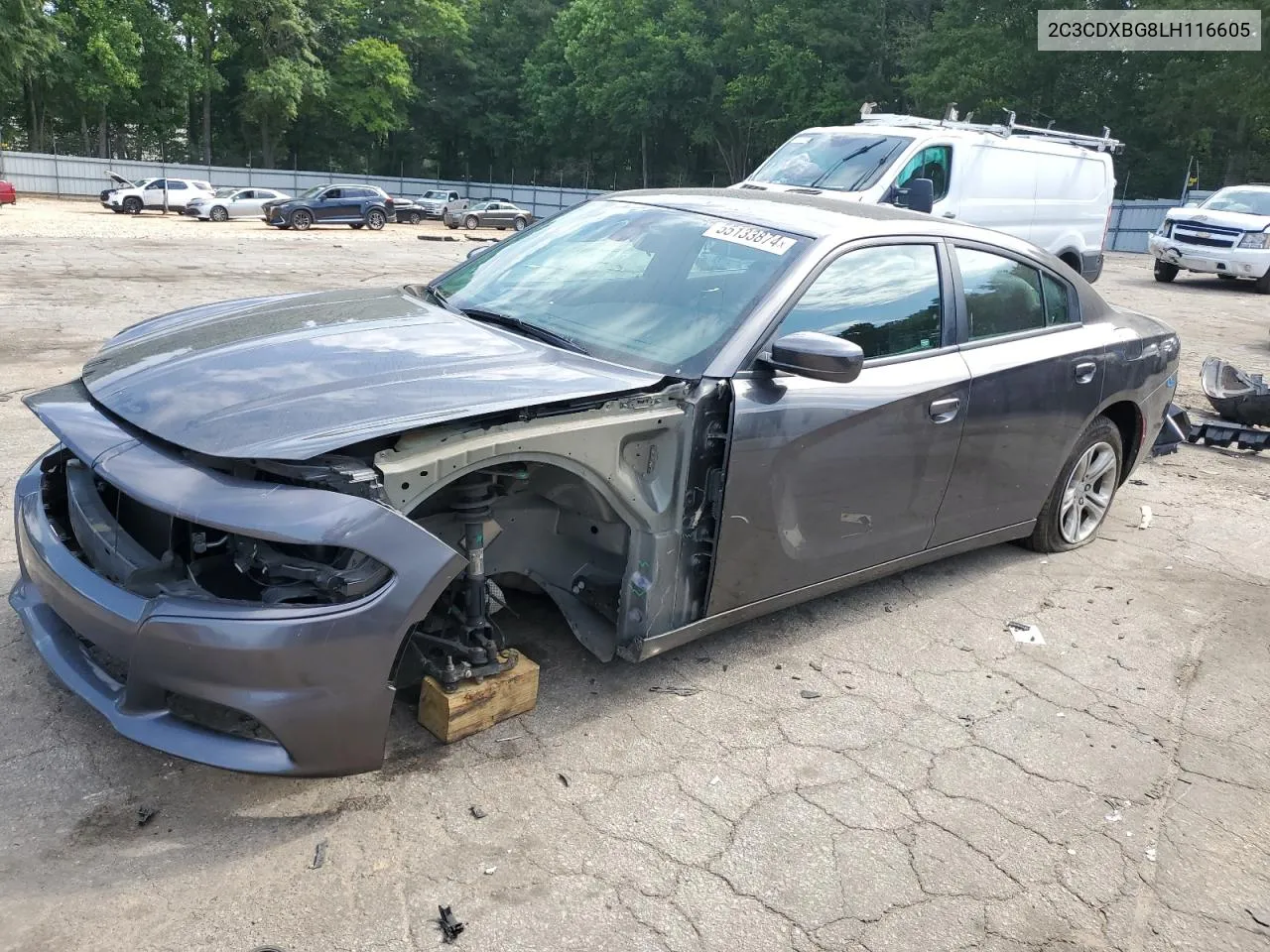 2020 Dodge Charger Sxt VIN: 2C3CDXBG8LH116605 Lot: 55133874