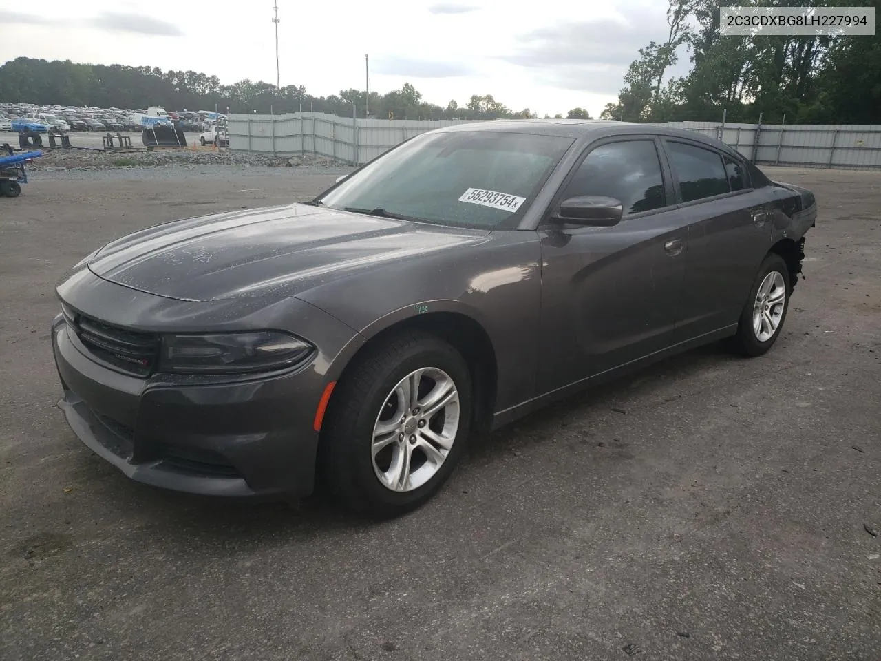 2020 Dodge Charger Sxt VIN: 2C3CDXBG8LH227994 Lot: 55293754