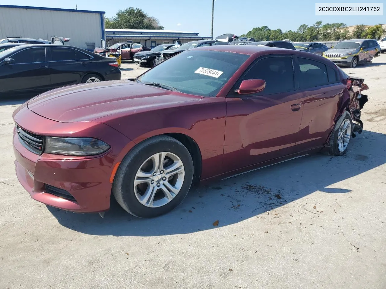 2020 Dodge Charger Sxt VIN: 2C3CDXBG2LH241762 Lot: 72528444