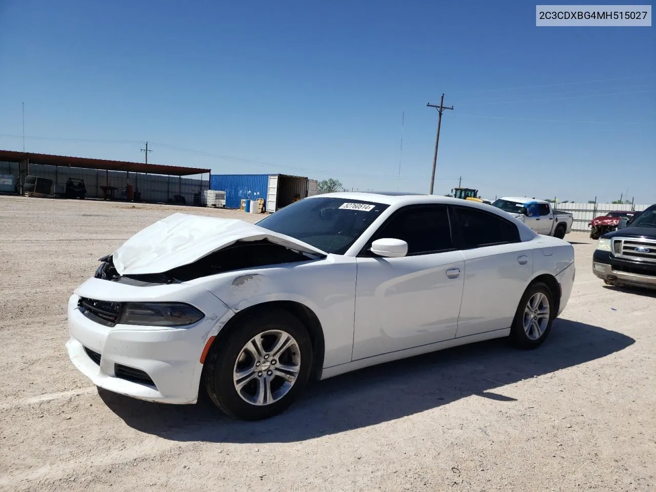 2021 Dodge Charger Sxt VIN: 2C3CDXBG4MH515027 Lot: 52760514