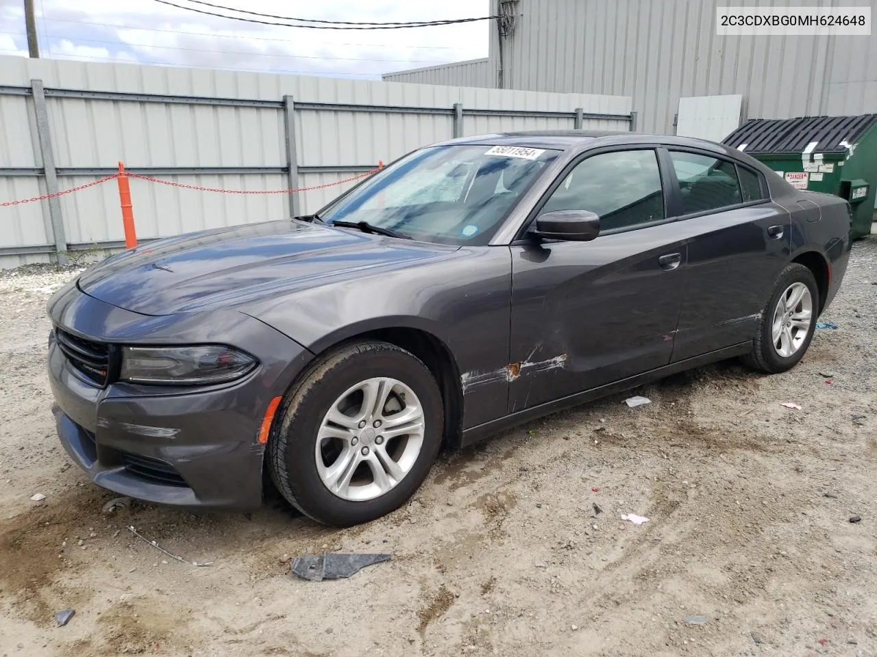 2021 Dodge Charger Sxt VIN: 2C3CDXBG0MH624648 Lot: 55011954