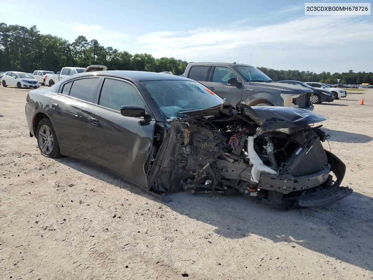 2021 Dodge Charger Sxt VIN: 2C3CDXBG0MH678726 Lot: 55303384