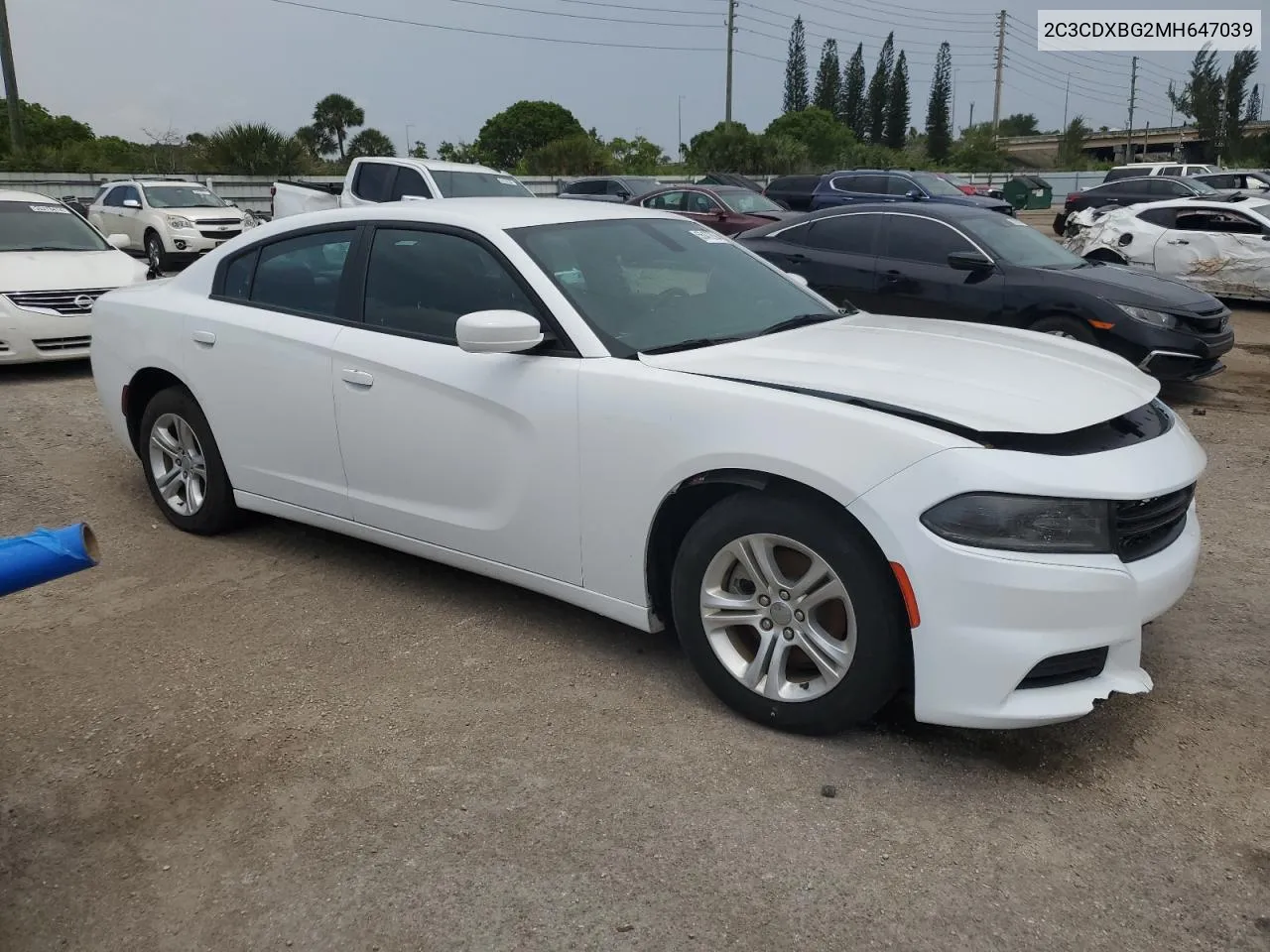 2021 Dodge Charger Sxt VIN: 2C3CDXBG2MH647039 Lot: 55472064