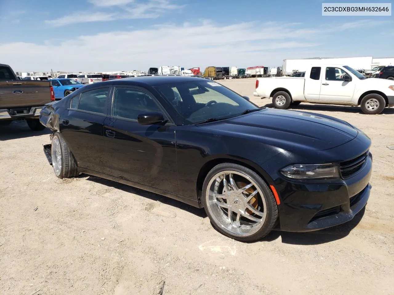 2021 Dodge Charger Sxt VIN: 2C3CDXBG3MH632646 Lot: 55708154