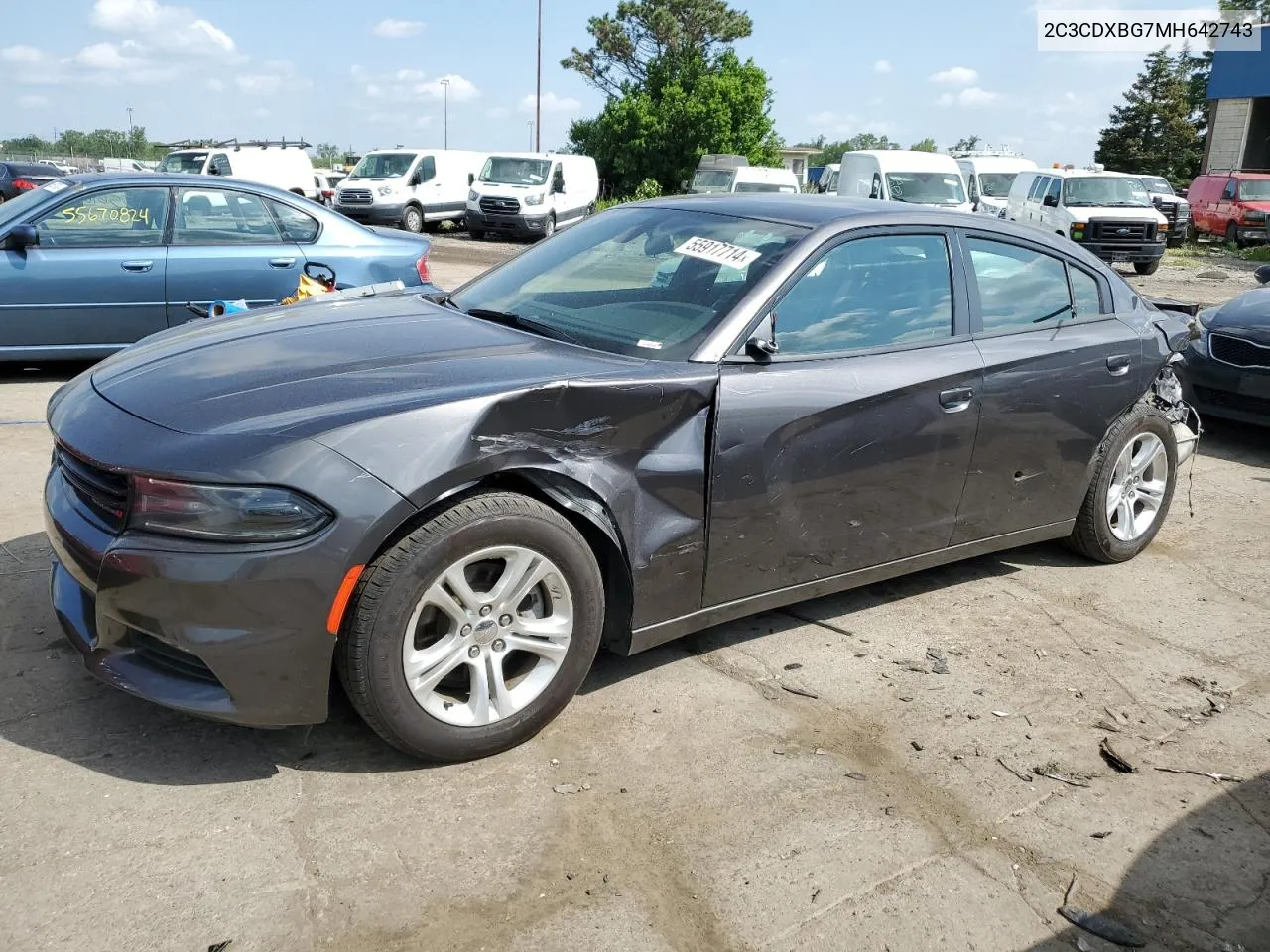 2021 Dodge Charger Sxt VIN: 2C3CDXBG7MH642743 Lot: 55917714