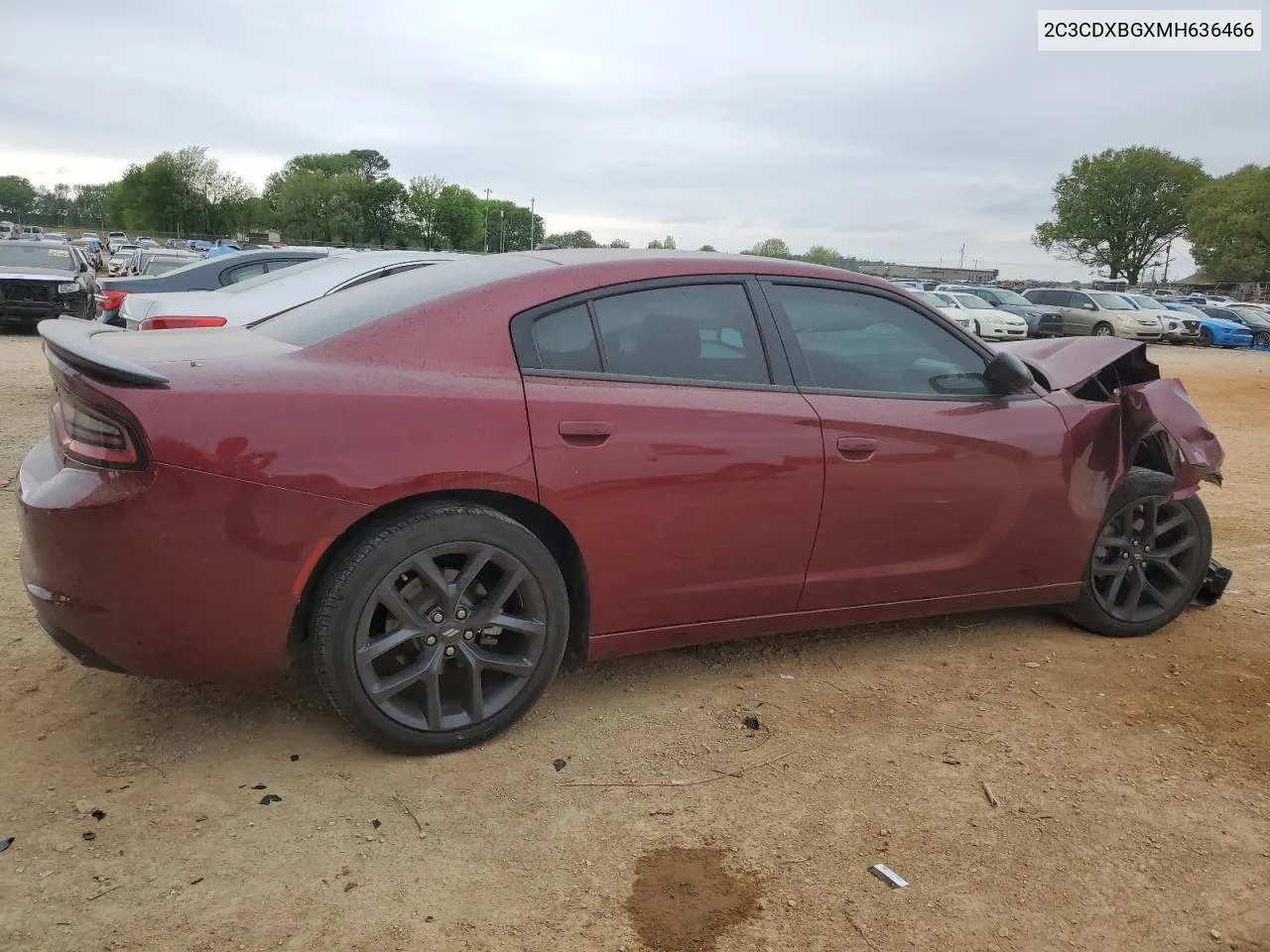 2021 Dodge Charger Sxt VIN: 2C3CDXBGXMH636466 Lot: 59332444