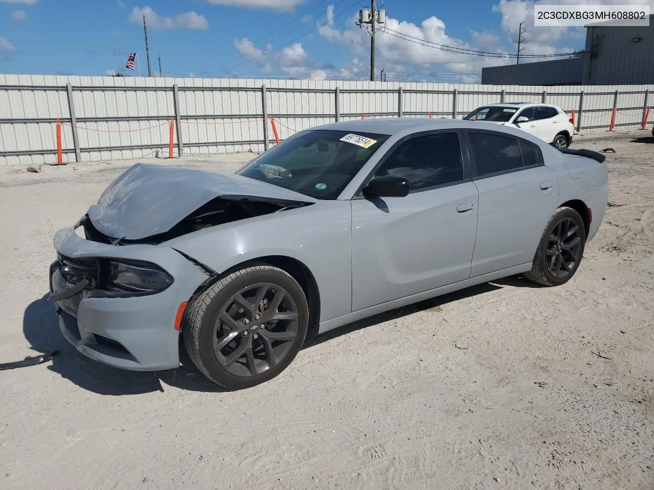 2021 Dodge Charger Sxt VIN: 2C3CDXBG3MH608802 Lot: 69776514