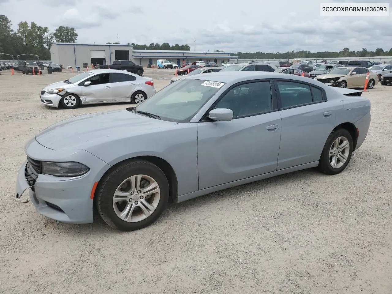 2021 Dodge Charger Sxt VIN: 2C3CDXBG8MH636093 Lot: 70666804