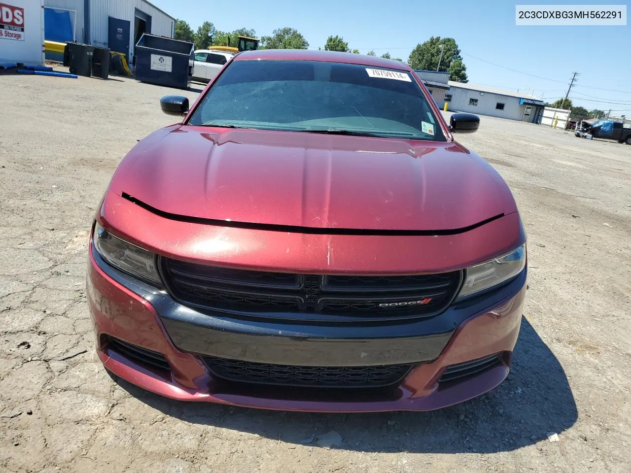 2021 Dodge Charger Sxt VIN: 2C3CDXBG3MH562291 Lot: 70759114