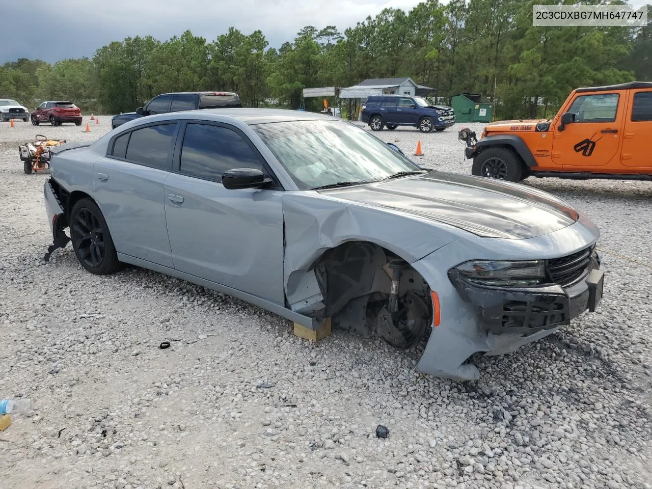 2021 Dodge Charger Sxt VIN: 2C3CDXBG7MH647747 Lot: 71041314