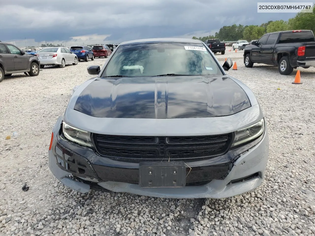 2021 Dodge Charger Sxt VIN: 2C3CDXBG7MH647747 Lot: 71041314