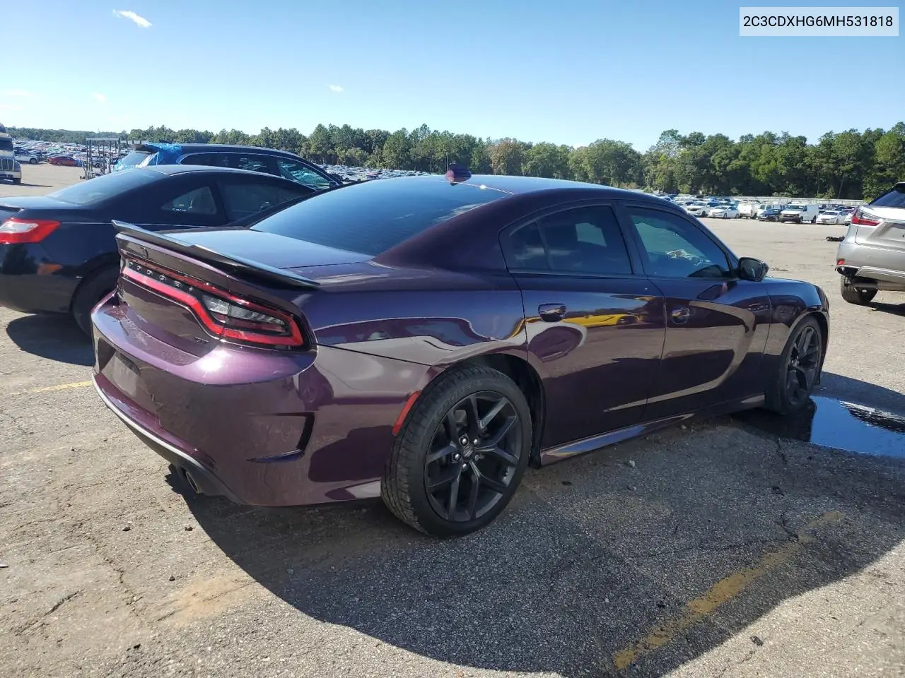 2C3CDXHG6MH531818 2021 Dodge Charger Gt