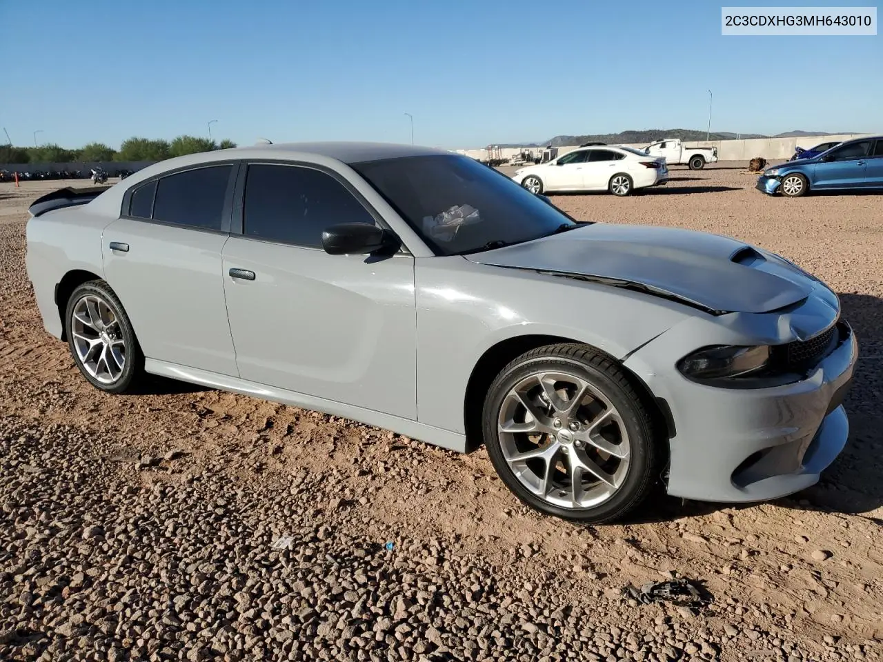 2C3CDXHG3MH643010 2021 Dodge Charger Gt