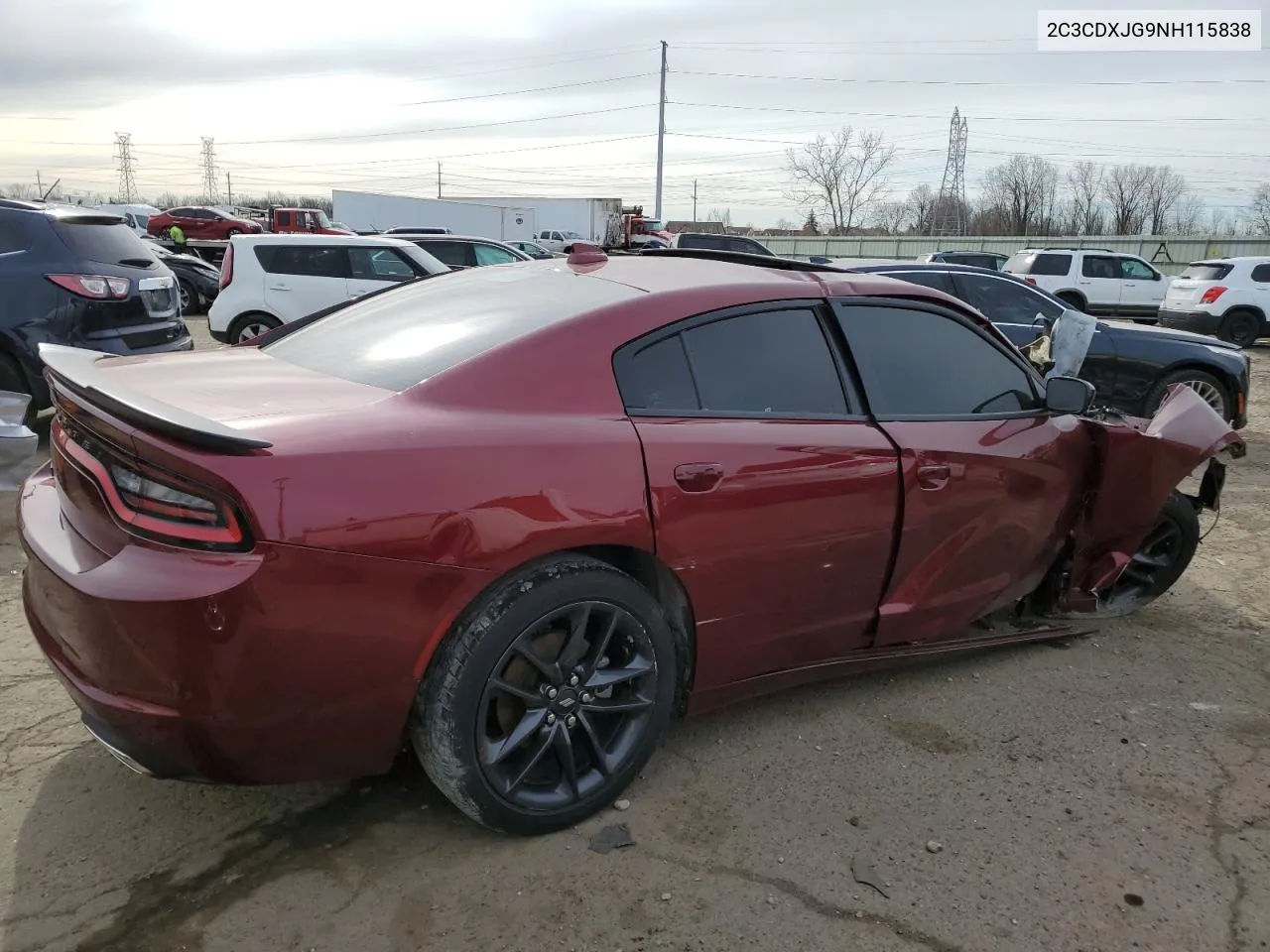 2022 Dodge Charger Sxt VIN: 2C3CDXJG9NH115838 Lot: 47771024