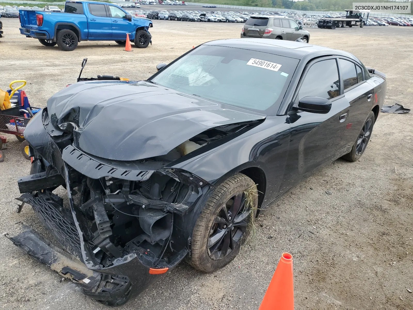 2022 Dodge Charger Sxt VIN: 2C3CDXJG1NH174107 Lot: 54901614