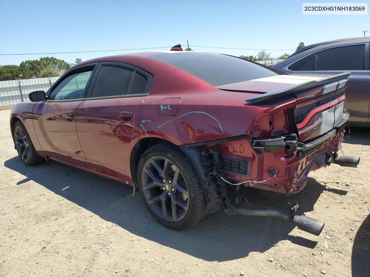 2022 Dodge Charger Gt VIN: 2C3CDXHG1NH183069 Lot: 55026774