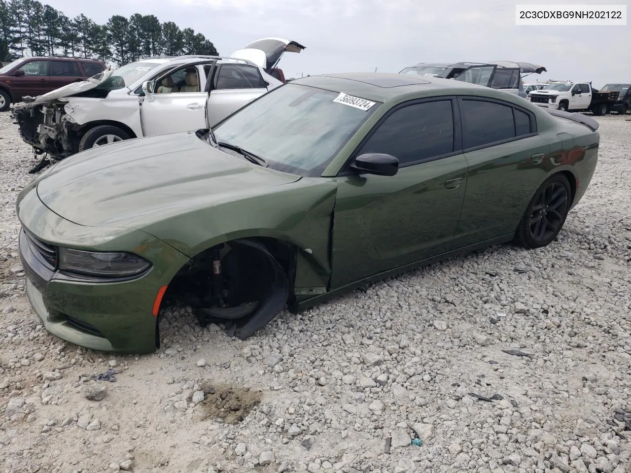 2022 Dodge Charger Sxt VIN: 2C3CDXBG9NH202122 Lot: 56093724