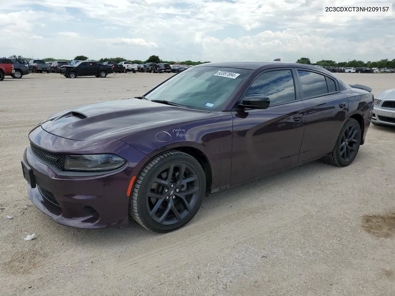 2022 Dodge Charger R/T VIN: 2C3CDXCT3NH209157 Lot: 63387894