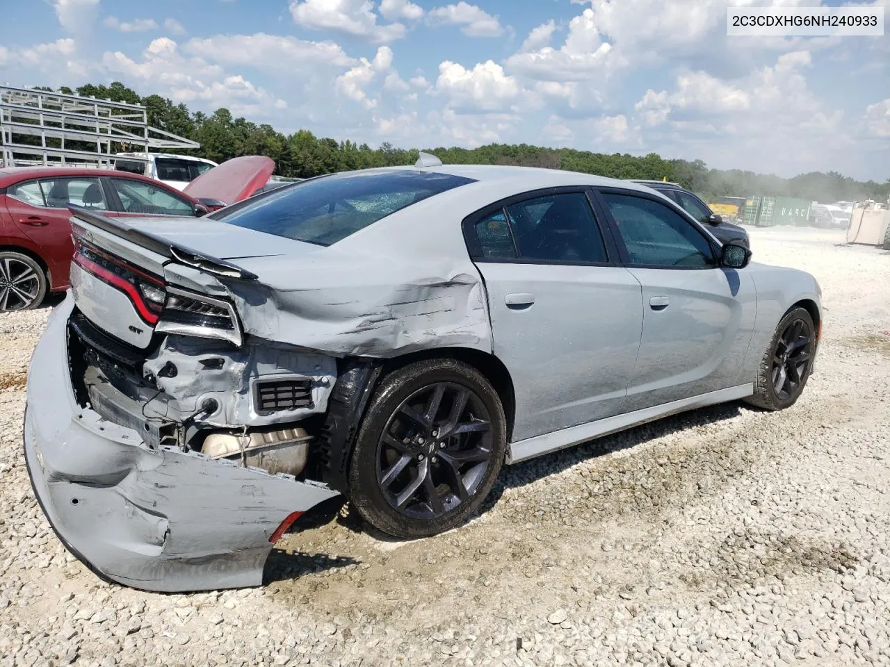 2022 Dodge Charger Gt VIN: 2C3CDXHG6NH240933 Lot: 69710914