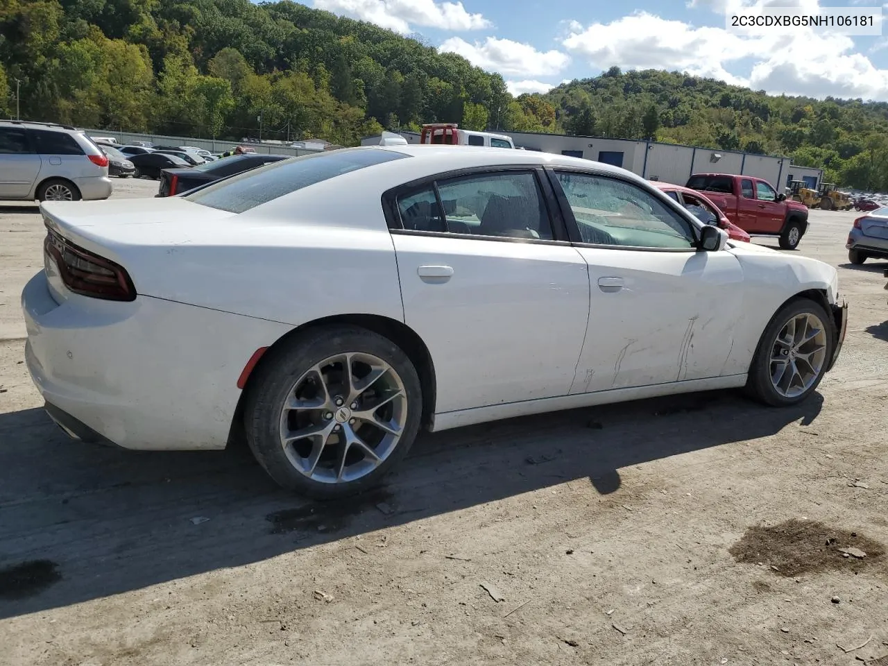 2022 Dodge Charger Sxt VIN: 2C3CDXBG5NH106181 Lot: 72290134