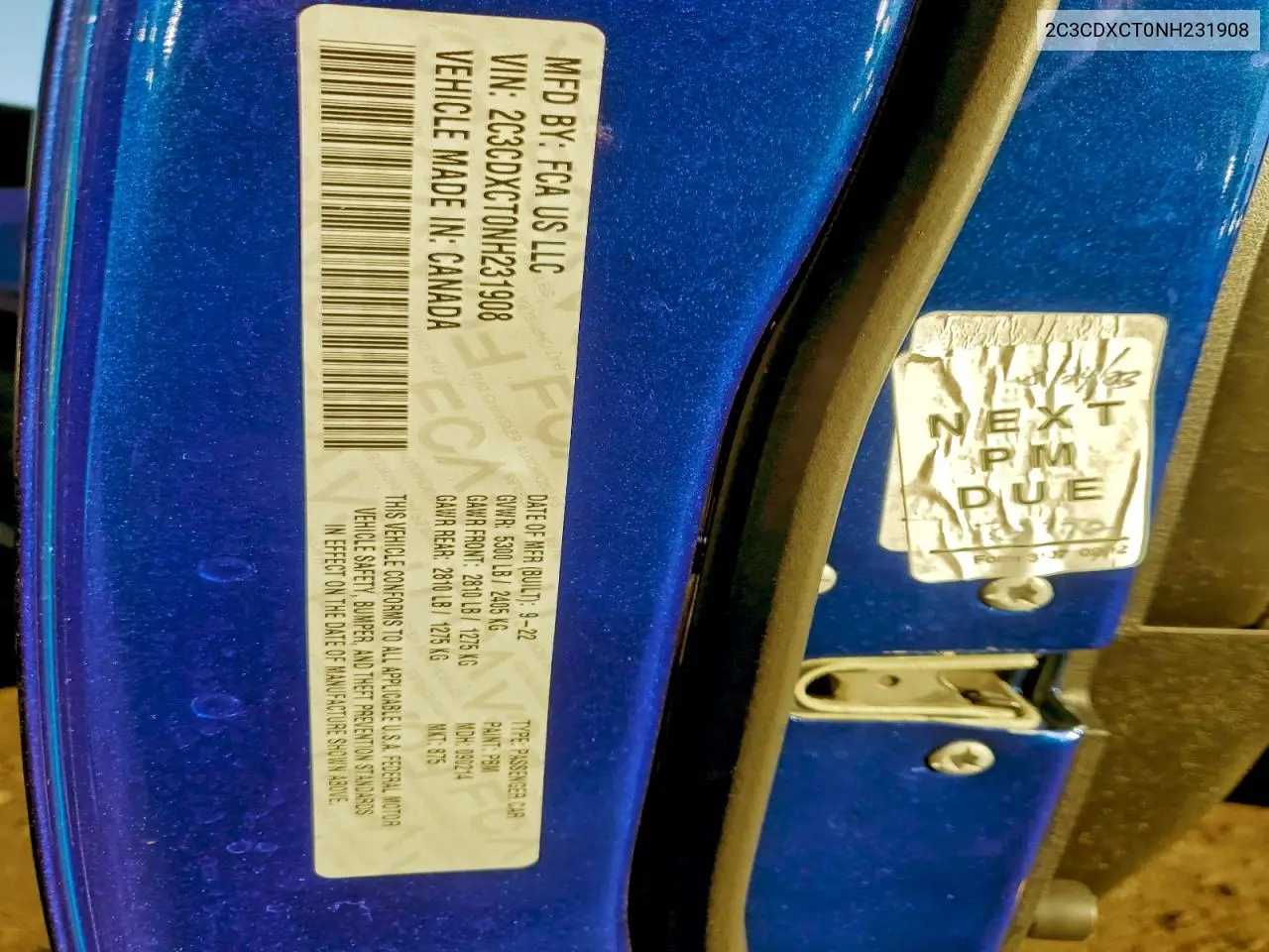 2C3CDXCT0NH231908 2022 Dodge Charger R/T