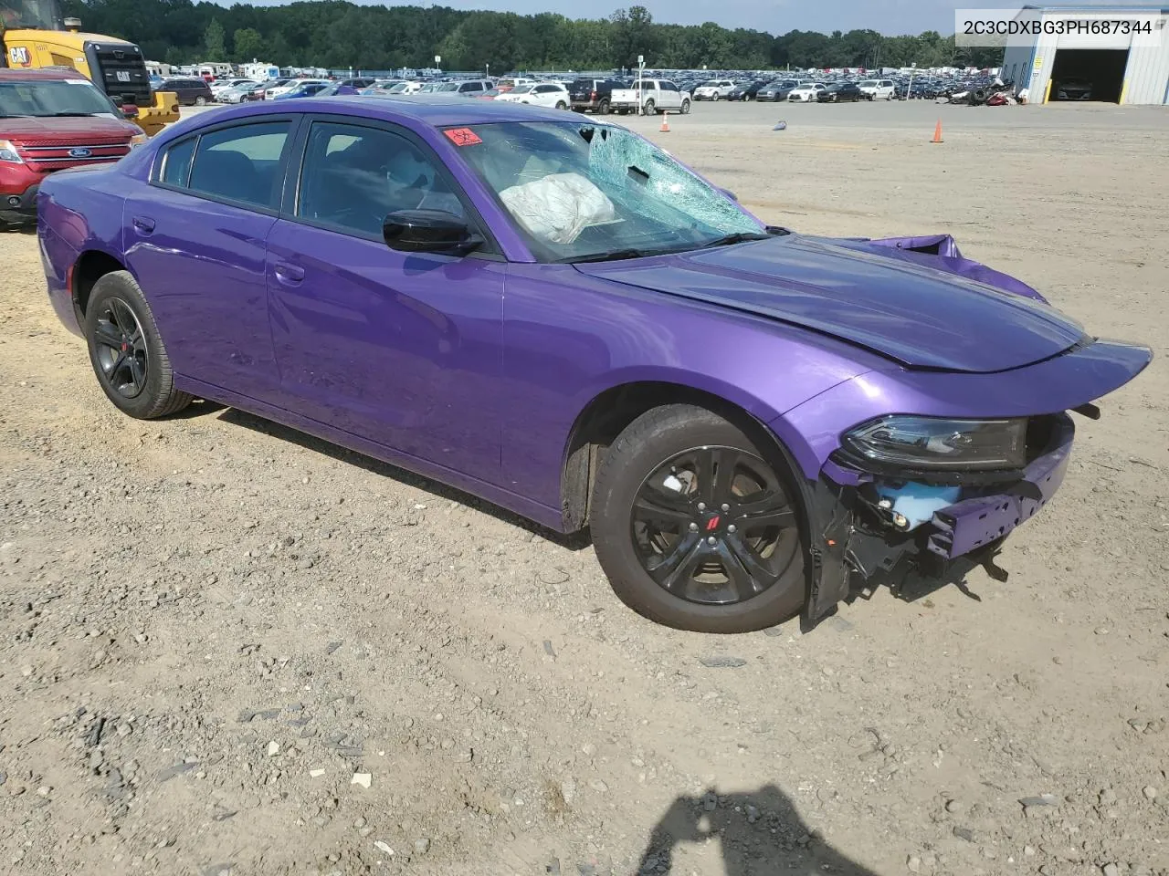 2023 Dodge Charger Sxt VIN: 2C3CDXBG3PH687344 Lot: 71100794