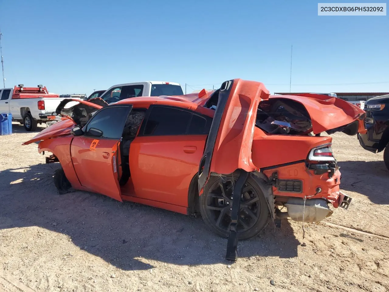 2023 Dodge Charger Sxt VIN: 2C3CDXBG6PH532092 Lot: 74321473