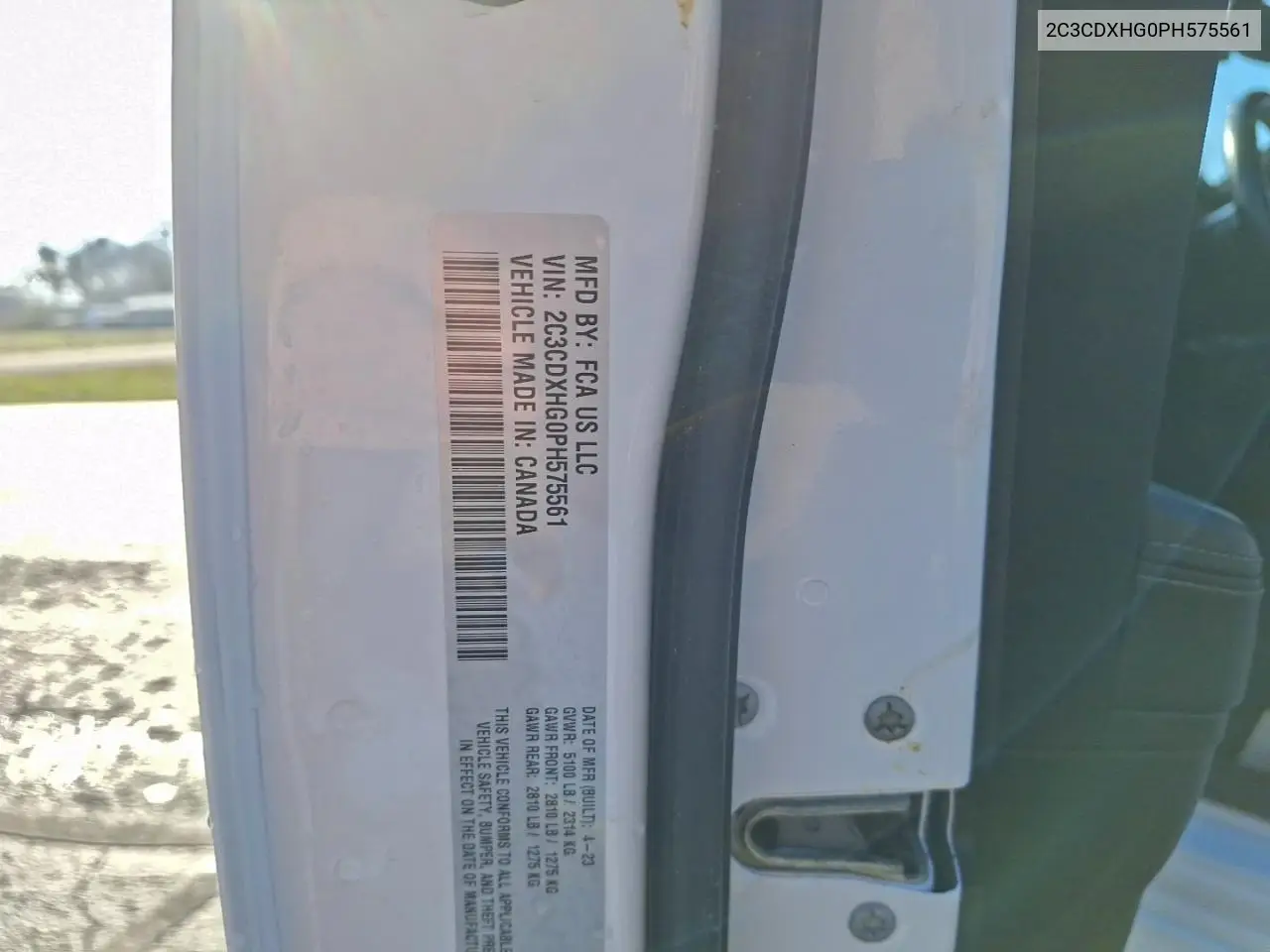 2C3CDXHG0PH575561 2023 Dodge Charger Gt