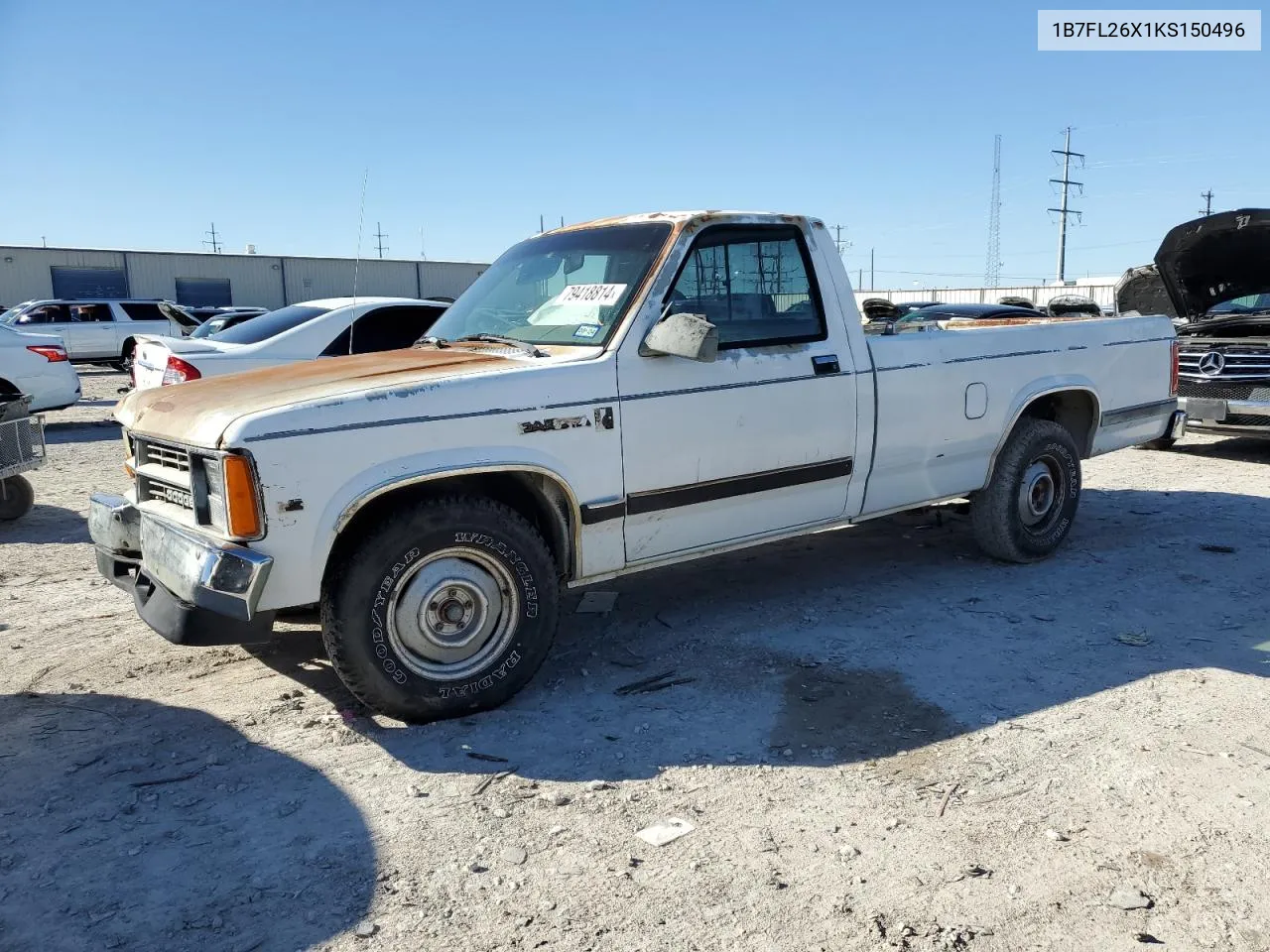 1989 Dodge Dakota VIN: 1B7FL26X1KS150496 Lot: 79418814