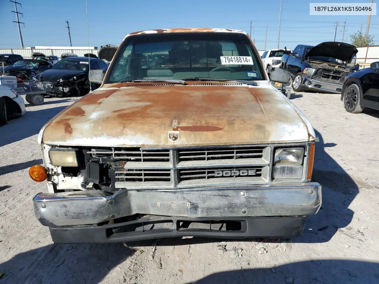 1989 Dodge Dakota VIN: 1B7FL26X1KS150496 Lot: 79418814