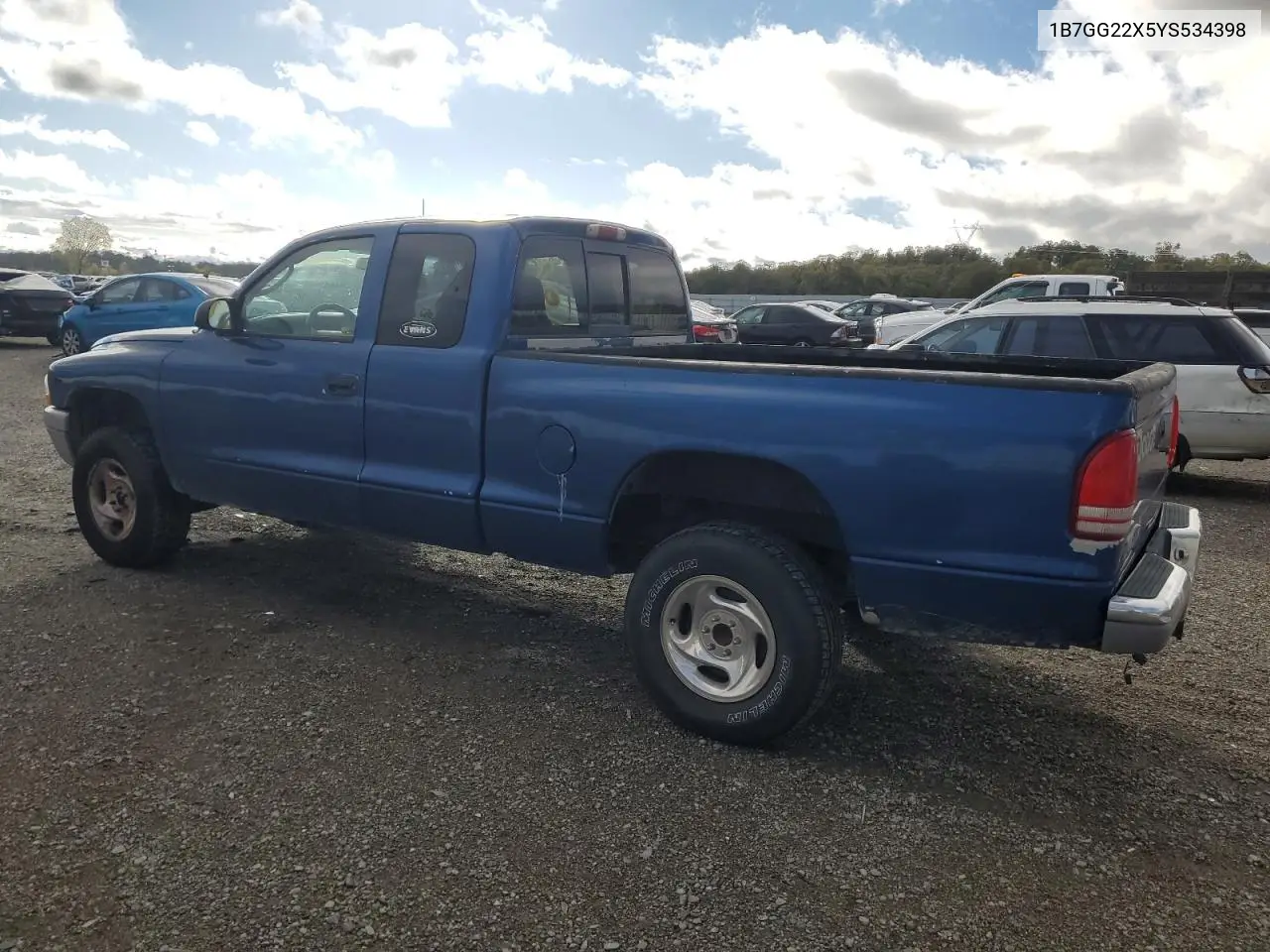 1B7GG22X5YS534398 2000 Dodge Dakota