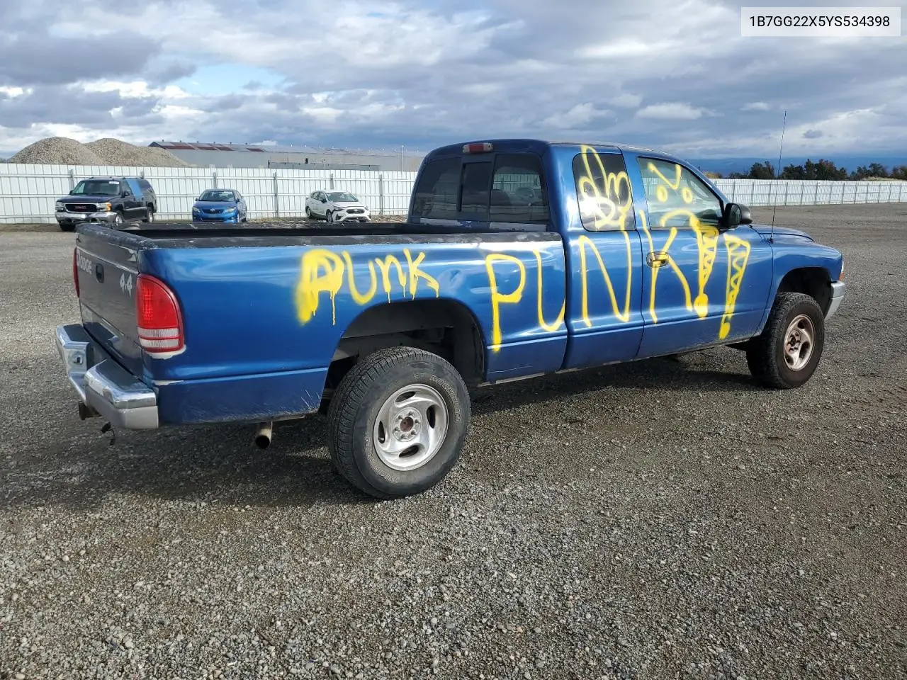 1B7GG22X5YS534398 2000 Dodge Dakota