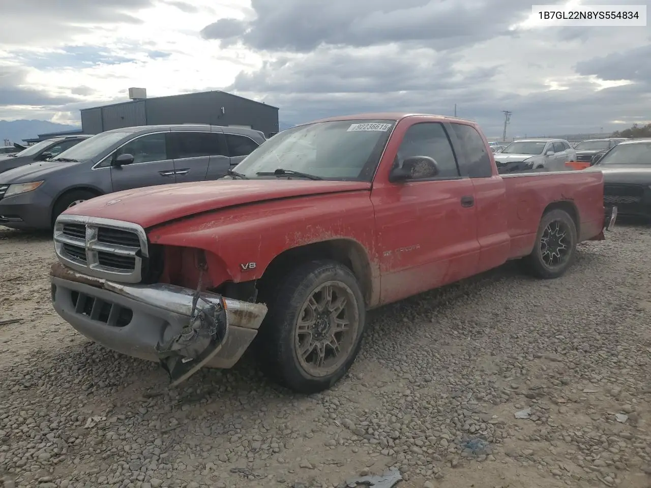 1B7GL22N8YS554834 2000 Dodge Dakota