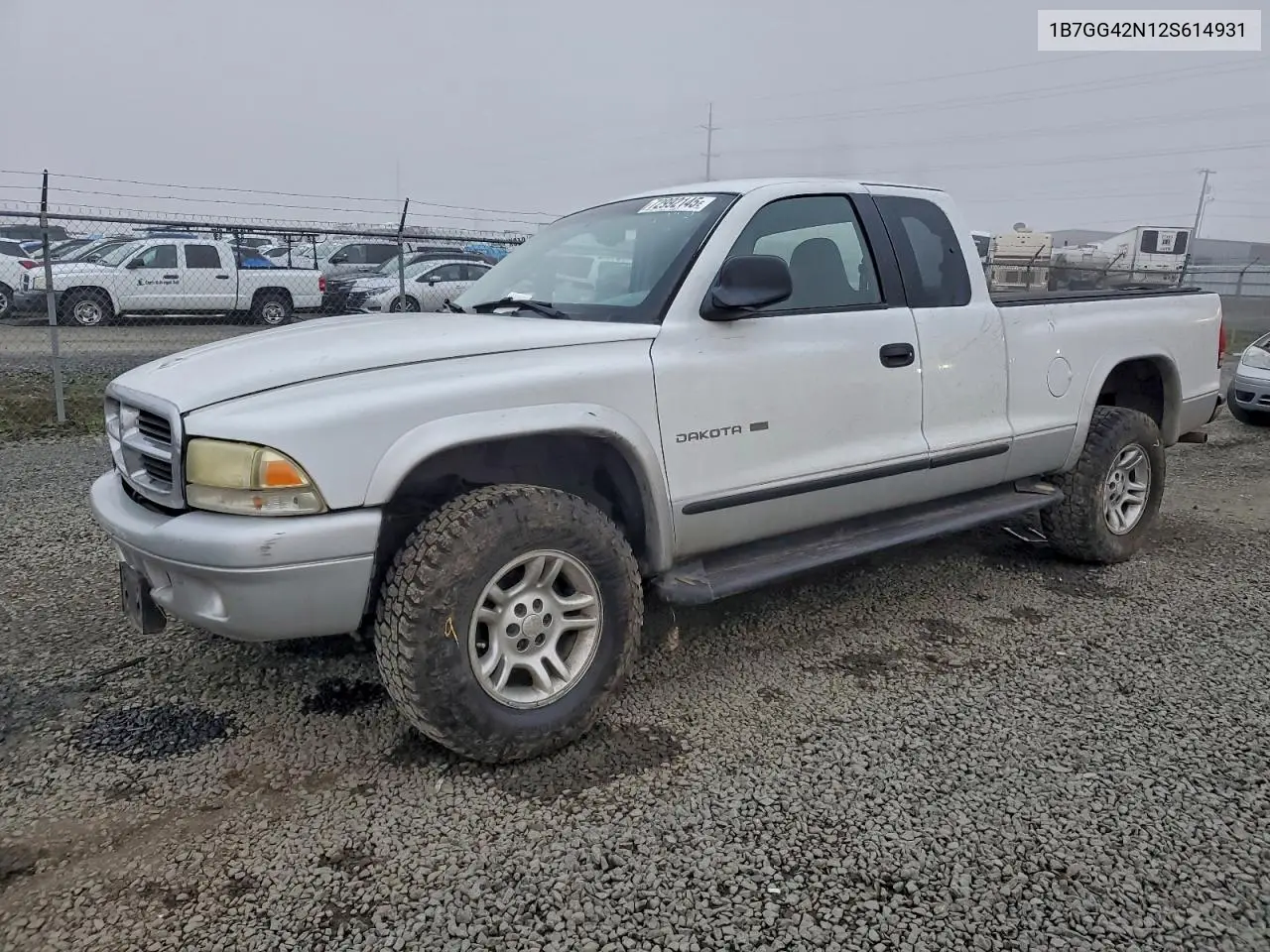 2002 Dodge Dakota Slt VIN: 1B7GG42N12S614931 Lot: 72992145